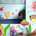 Ocean malowany na ścianie w przedszkolu