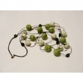Korale Zielone wykonane z kulek filcowanych z jedw